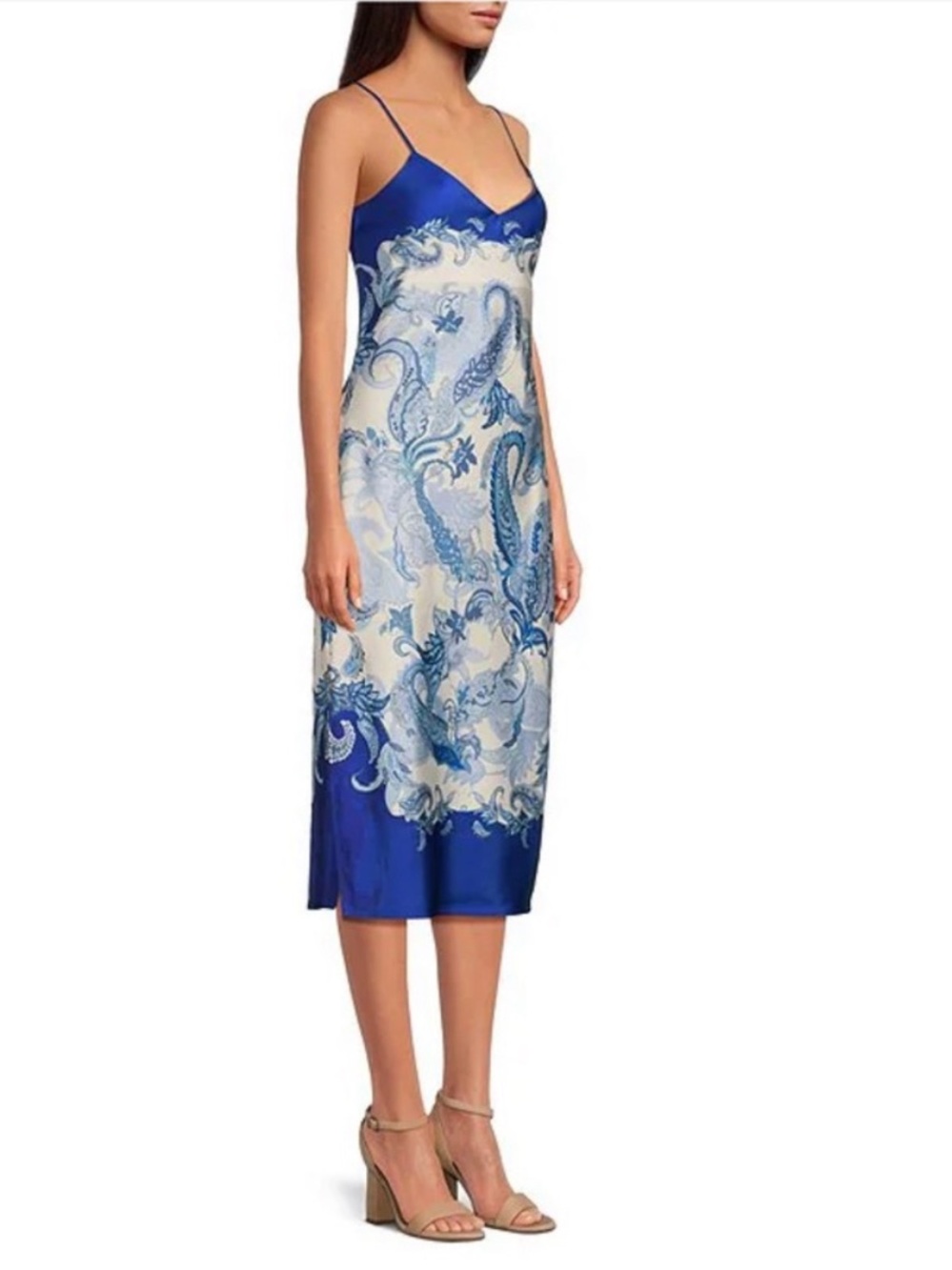 Gianni Bini Blue Harper Satin Slip Dress